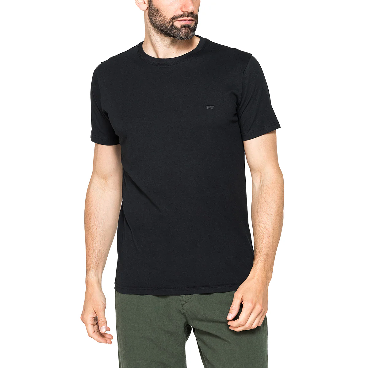 T-shirt nera da Uomo girocollo a maniche corte con logo Carrera Jeans