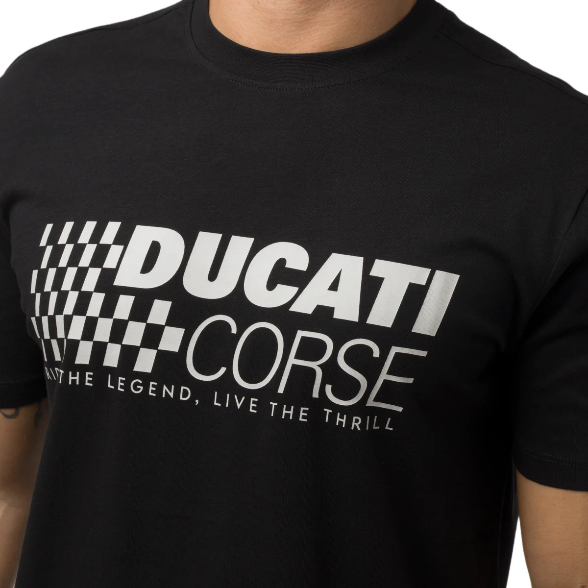 T-shirt nera in cotone da Uomo con stampa Ducati Corse - Image 3