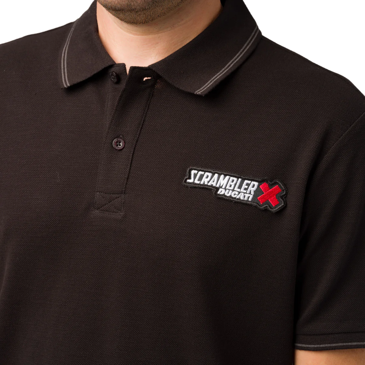 T-shirt polo da uomo nera Ducati Scrambler - Image 3