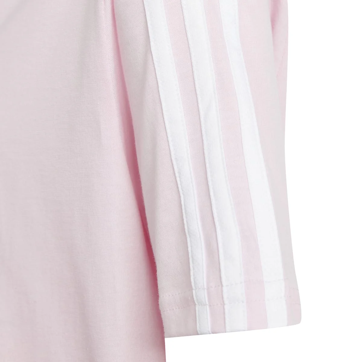 T-shirt rosa chiaro da bambina con strisce bianche adidas Essentials 3-Stripes Loose Fit Boyfriend - Image 4