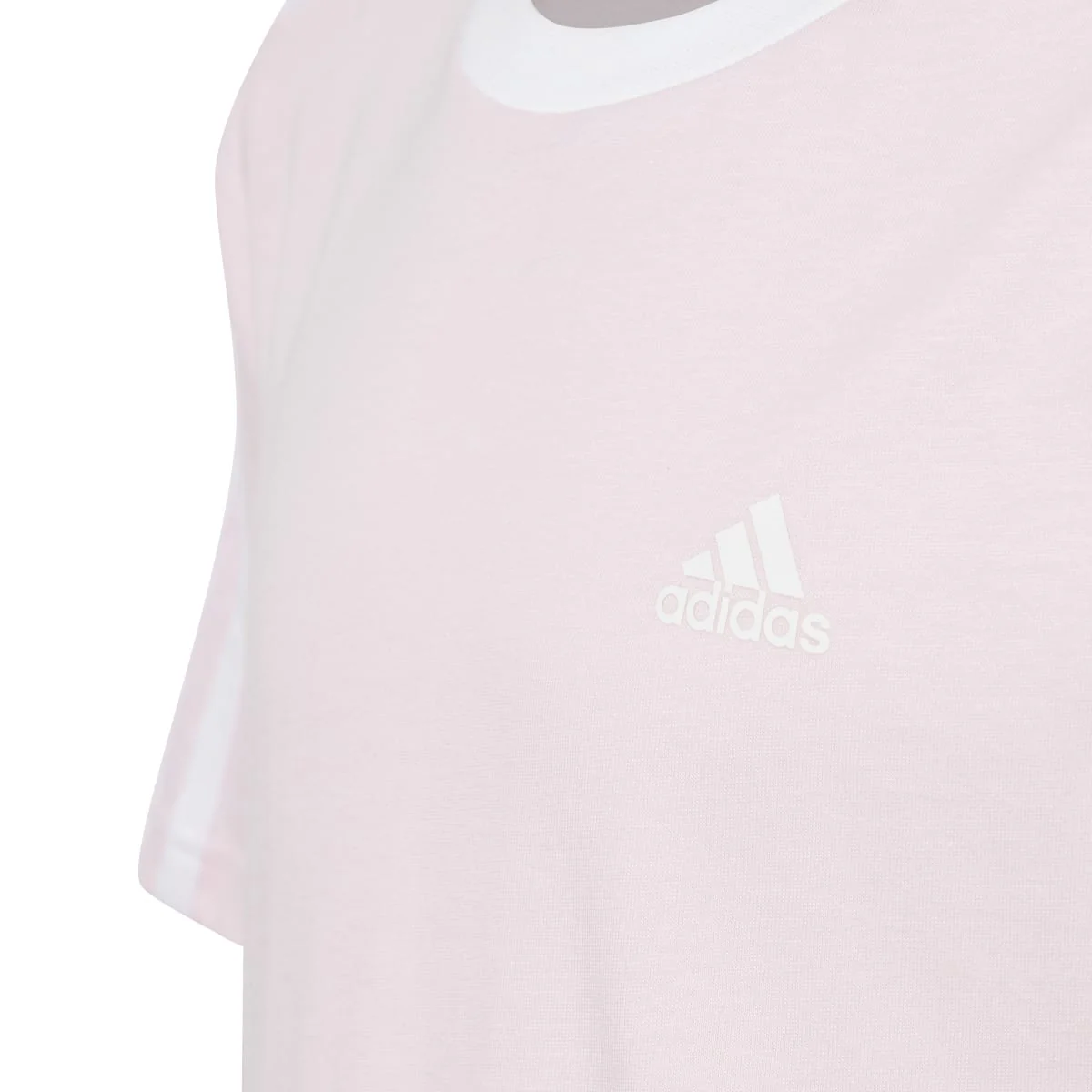 T-shirt rosa chiaro da bambina con strisce bianche adidas Essentials 3-Stripes Loose Fit Boyfriend - Image 5