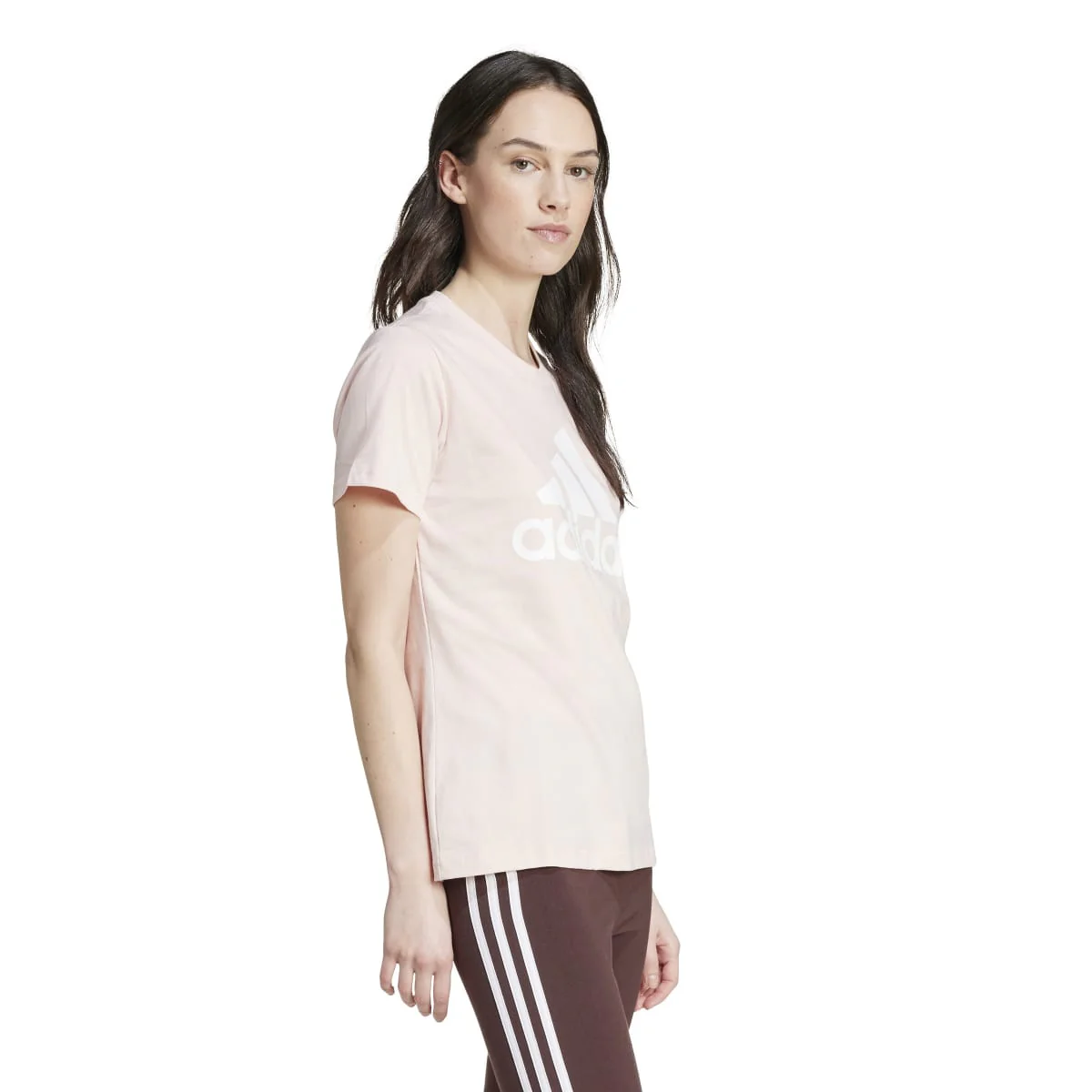 T-shirt rosa da donna con logo a contrasto adidas - Image 2