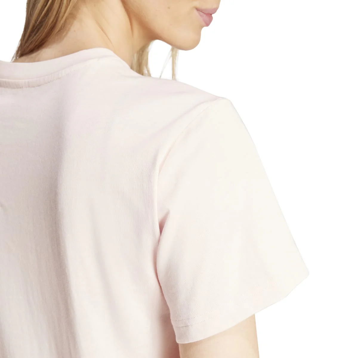 T-shirt rosa da donna con logo metallizzato adidas - Image 6