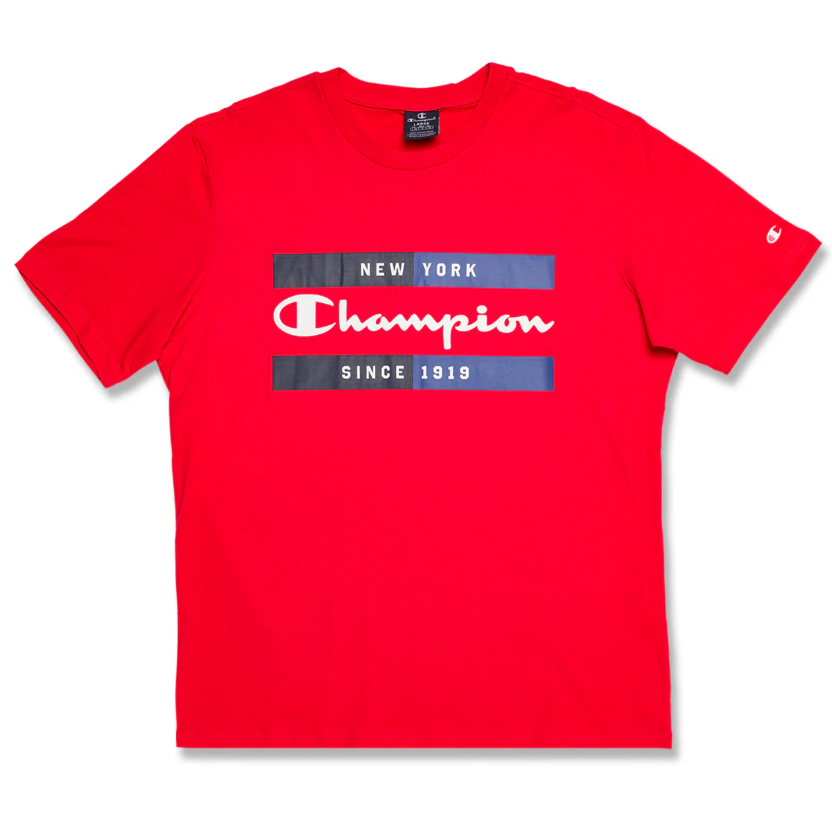 T-shirt rossa da uomo con logo Champion