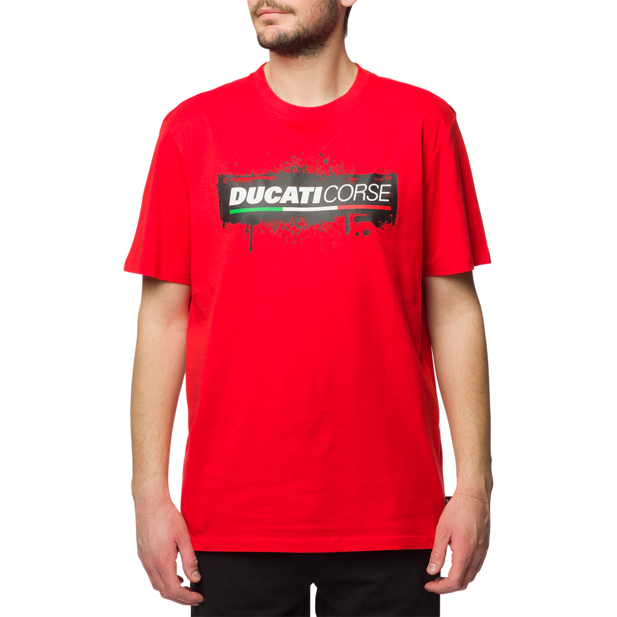T-shirt rossa da uomo con logo sul petto Ducati Corse - Image 3