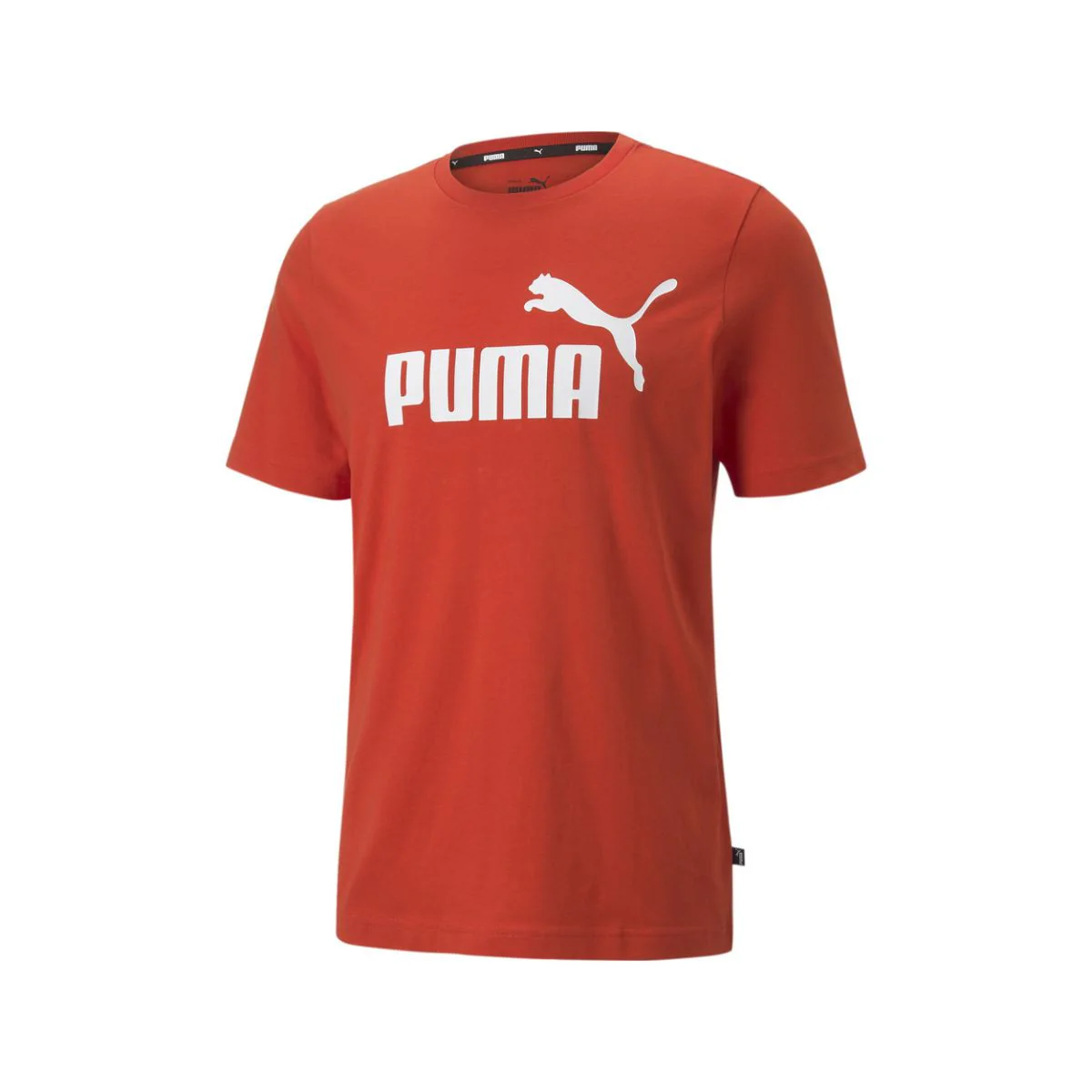 T-shirt rossa da uomo con logo sul petto Puma Essentials - Image 4