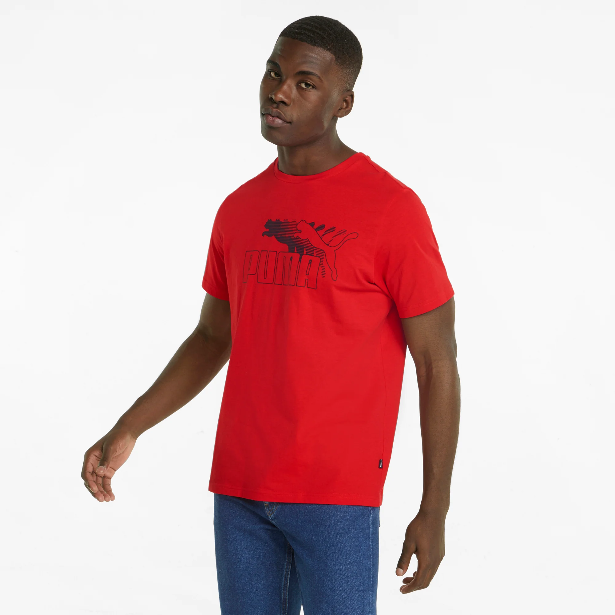 T-shirt rossa da uomo Puma No. 1 Logo Graphic