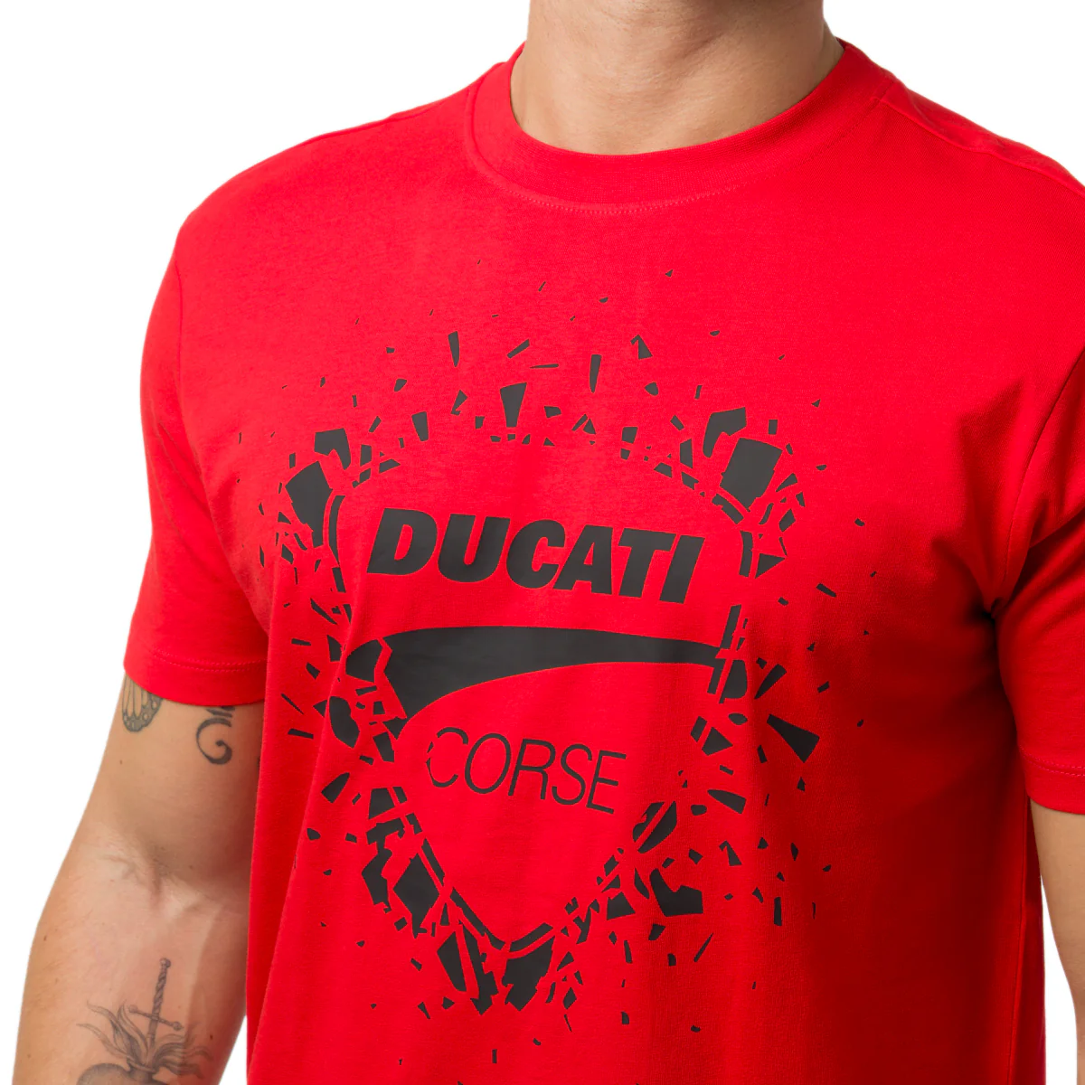 T-shirt rossa in cotone da Uomo con stampa Ducati Corse - Image 3