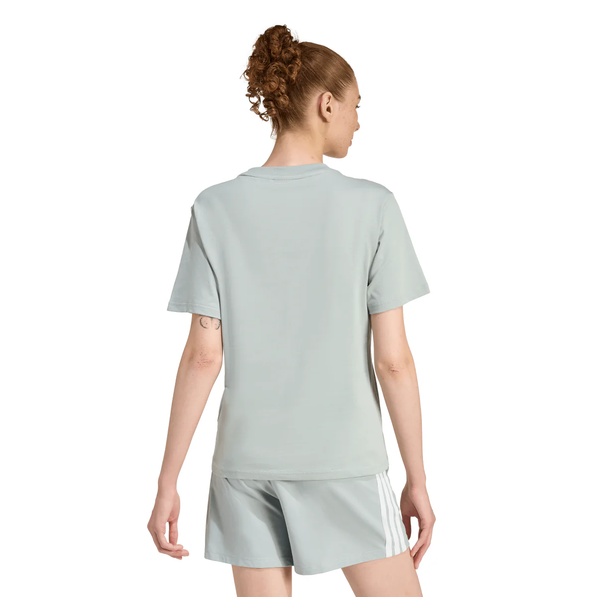 T-shirt sportiva da Donna verde acqua con logo adidas - Image 2