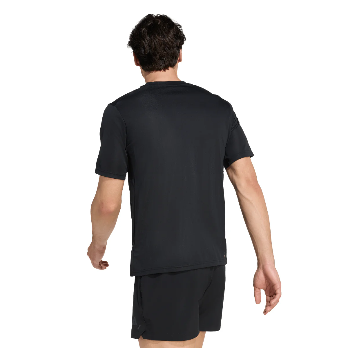 T-shirt sportiva da uomo nera adidas ClimaCool con logo bianco - Image 2