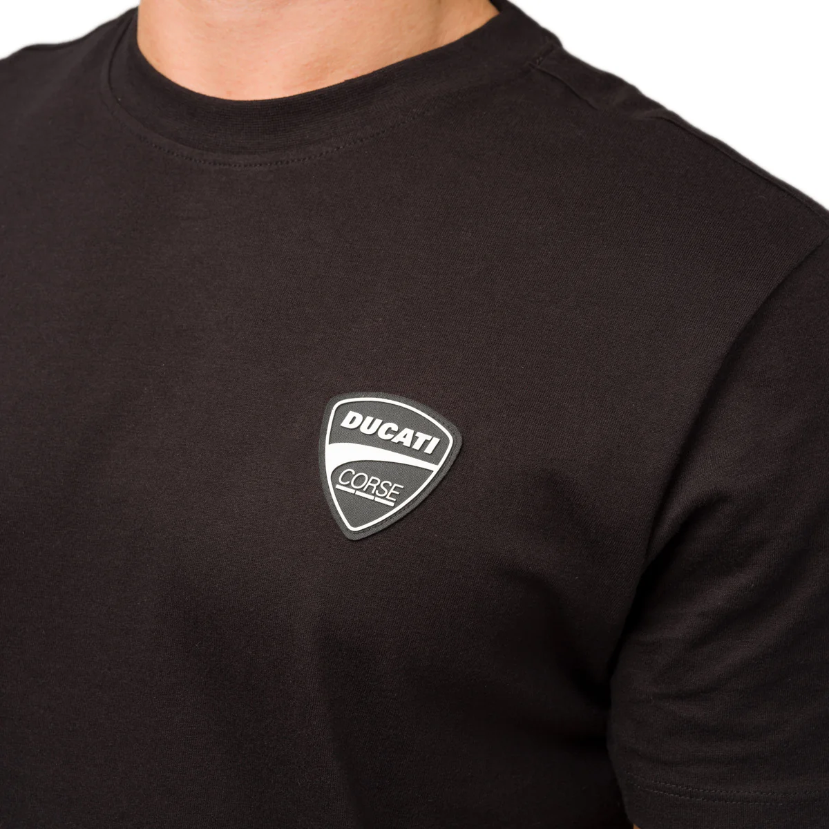 T-shirt uomo nera con logo gommato Ducati Corse - Image 3