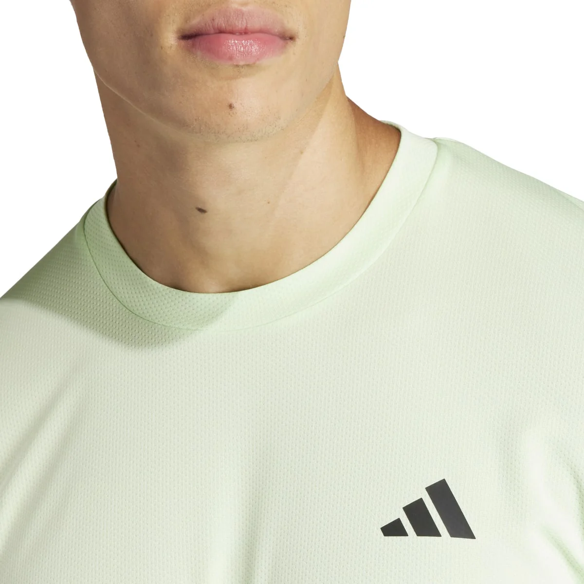 T-shirt verde chiaro da uomo con logo nero adidas Essentials Training - Image 4