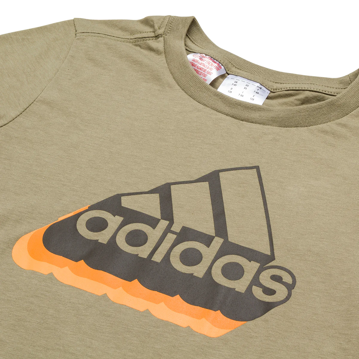 T-shirt verde da bambino con logo sul petto adidas - Image 3