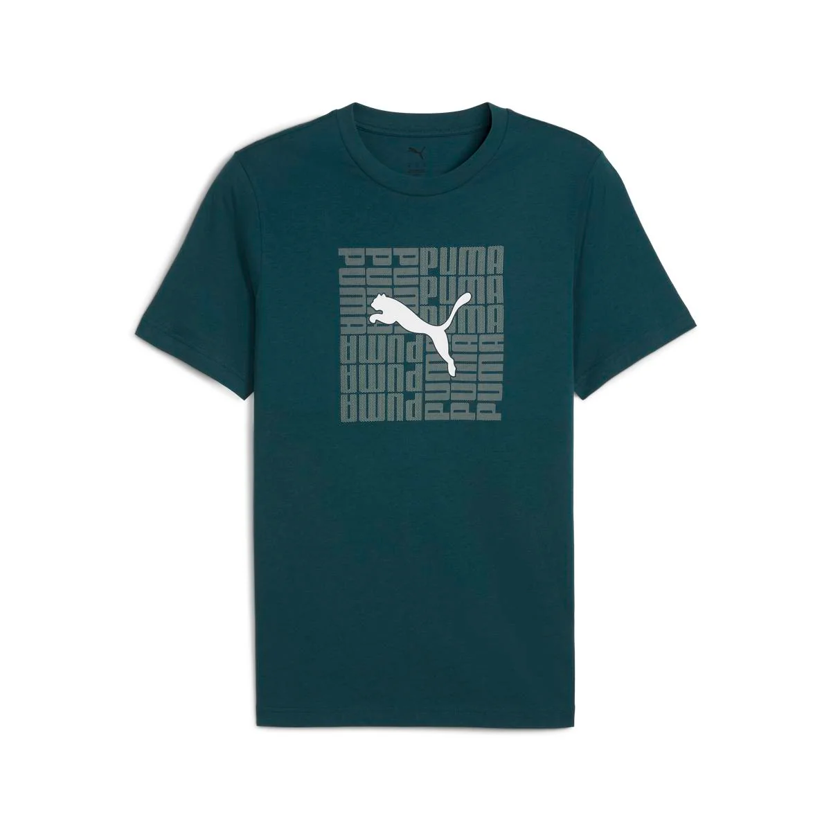 T-shirt verde da Uomo con logo frontale GRAPHIC Box Tee Puma - Image 3