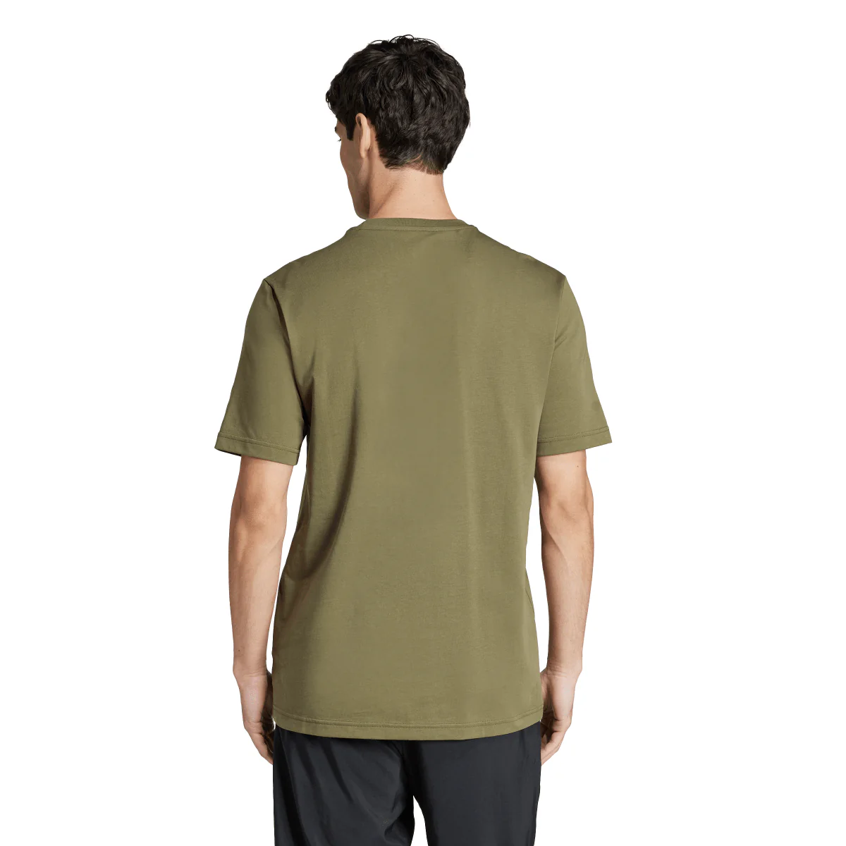 T-shirt verde da Uomo con logo frontale stampato adidas - Image 2