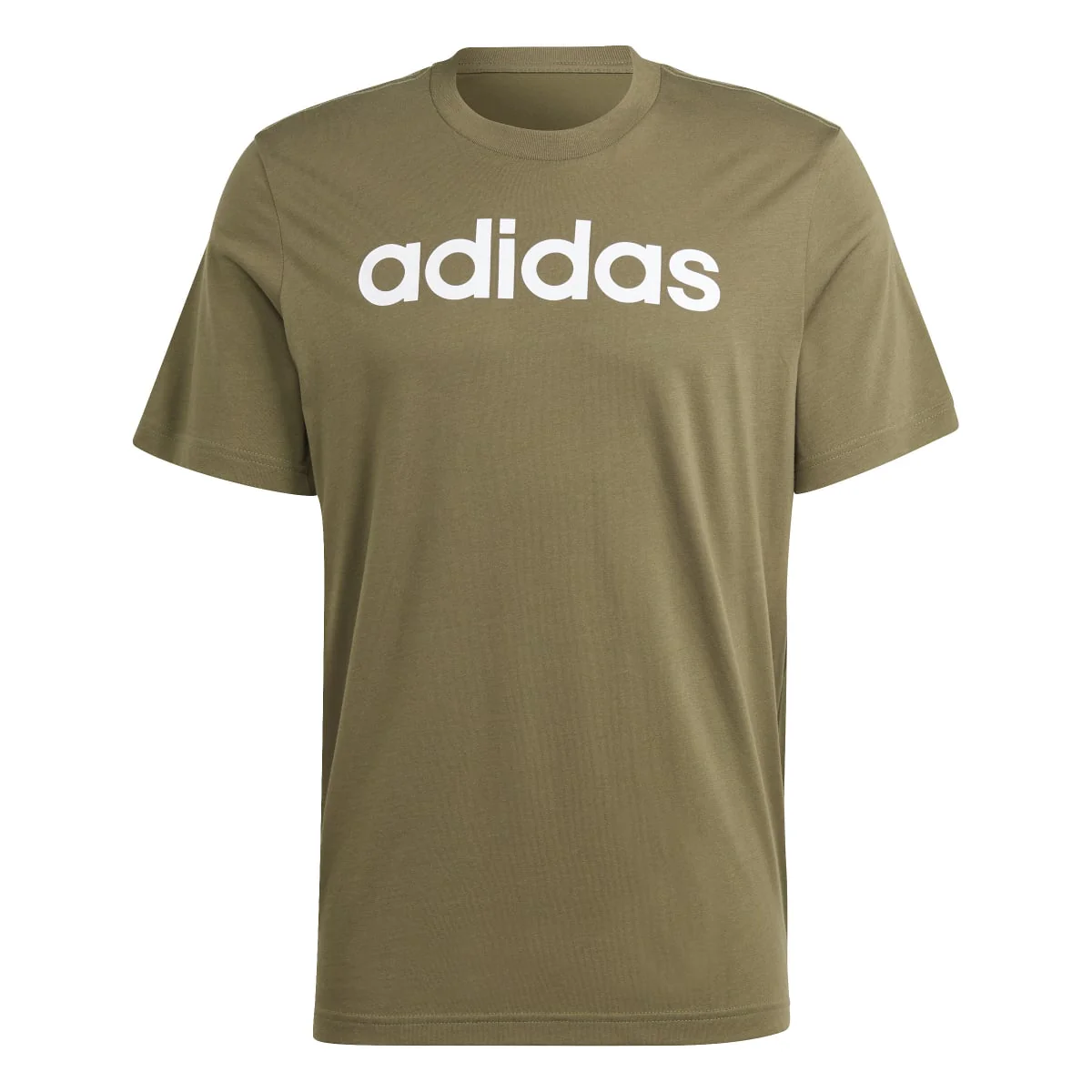 T-shirt verde da uomo con logo sul petto adidas Essentials Single Jersey Linear Embroidered Logo - Image 2