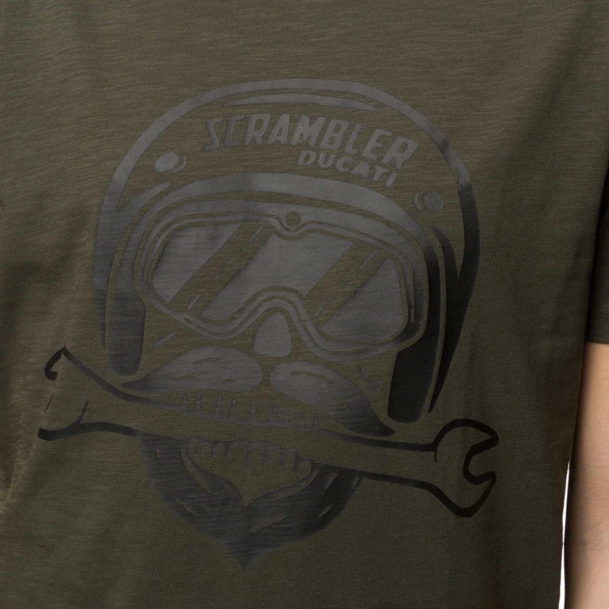 T-shirt verde da uomo con logo sul petto Scrambler Ducati T-Bite - Image 3