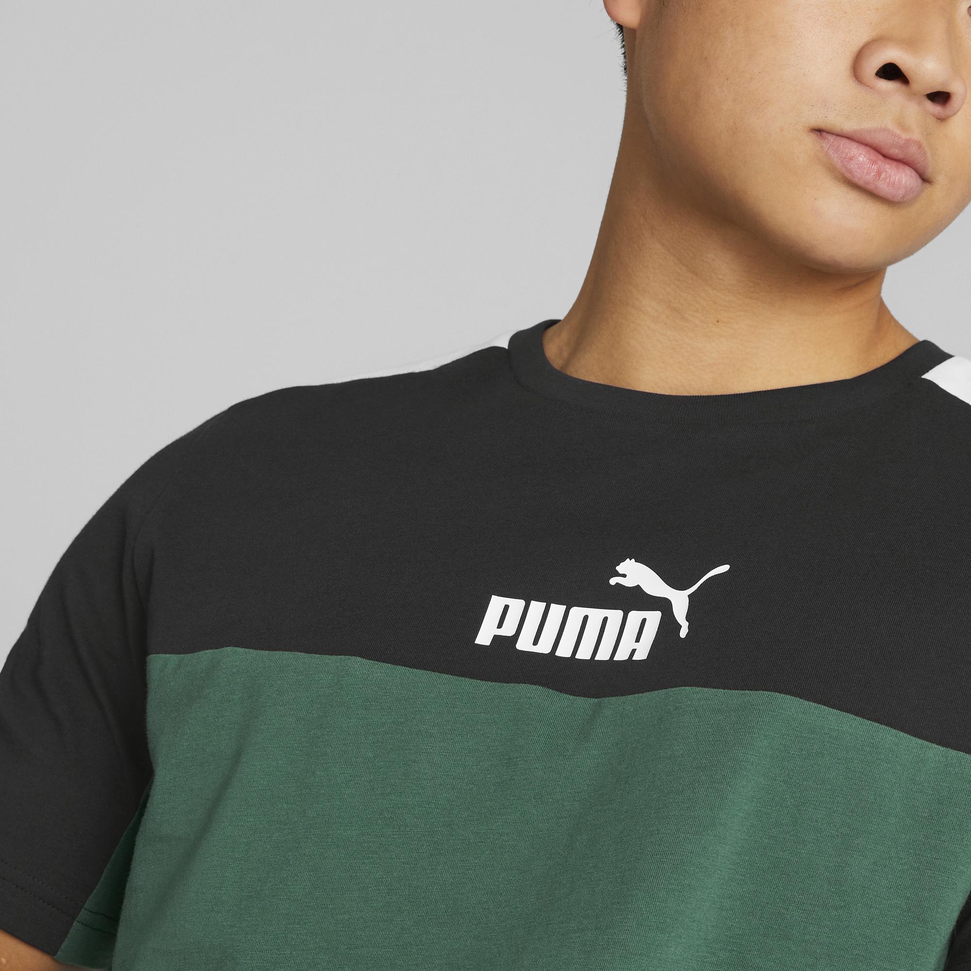 T-shirt verde da uomo Puma Essentials+ Block - Image 4