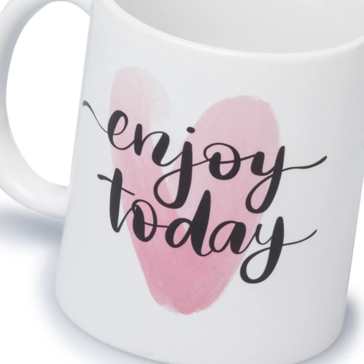 Tazza in ceramica bianca con stampa "Enjoy Today" - Image 2
