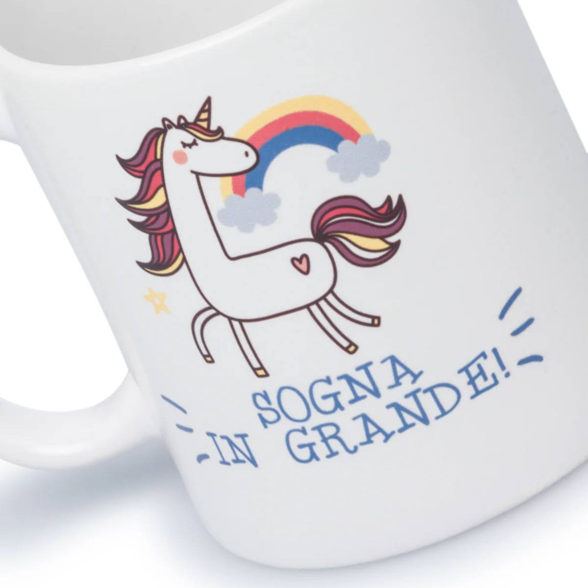 Tazza in ceramica bianca con stampa "Sogna in grande" - Image 2