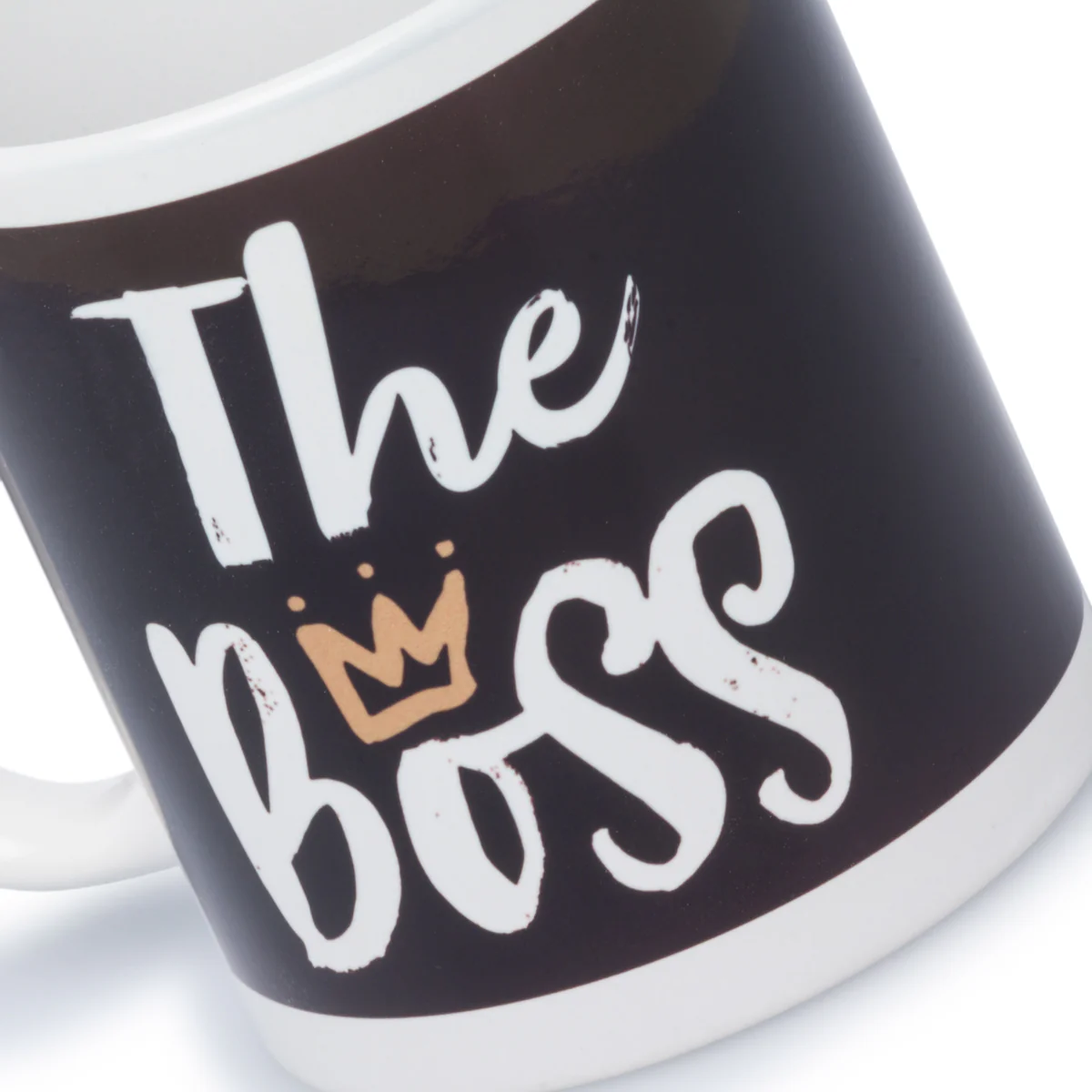 Tazza in ceramica bianca e nera con stampa "The Boss" - Image 2
