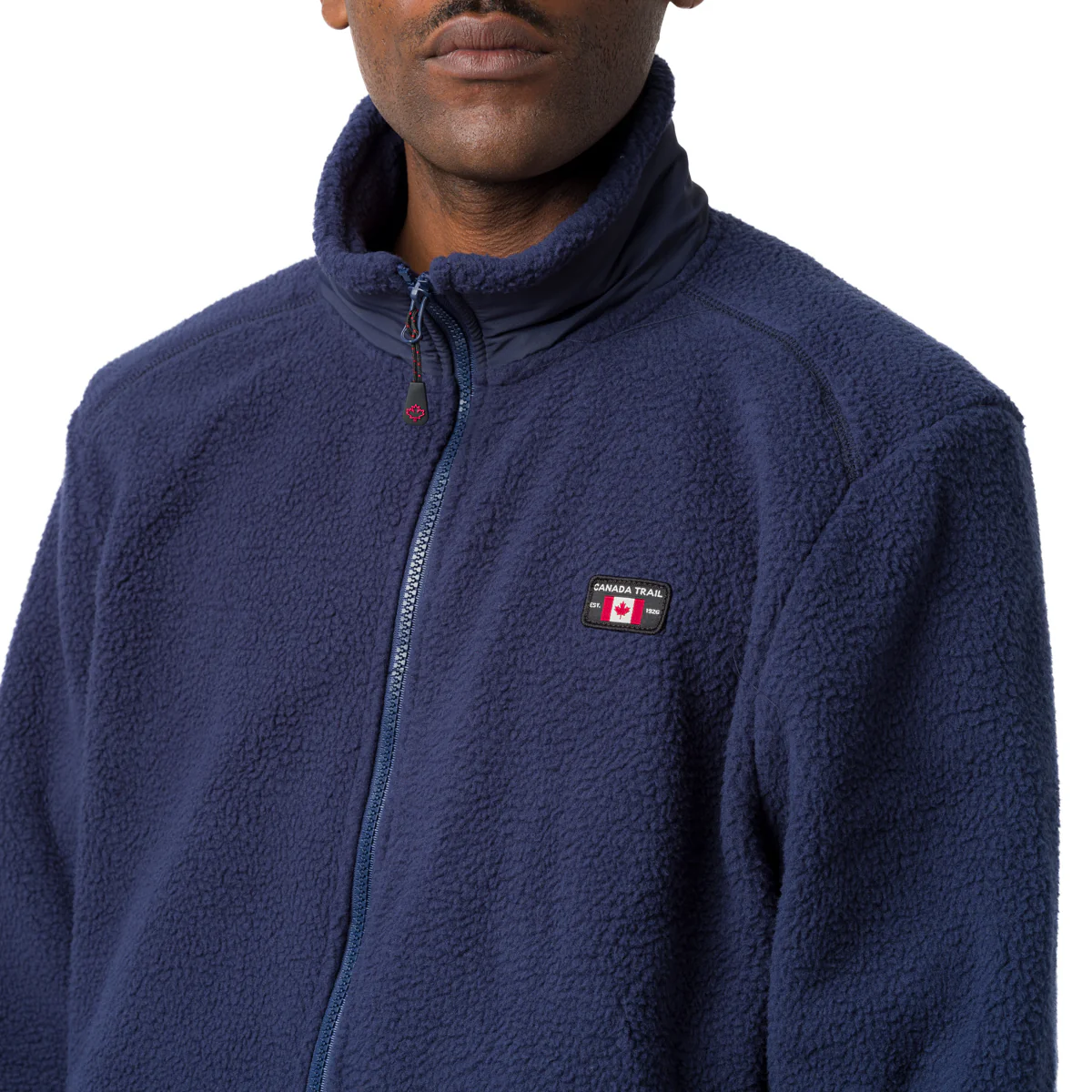 Teddy giacca in pile da uomo blu full zip con tasche Canada Trail
