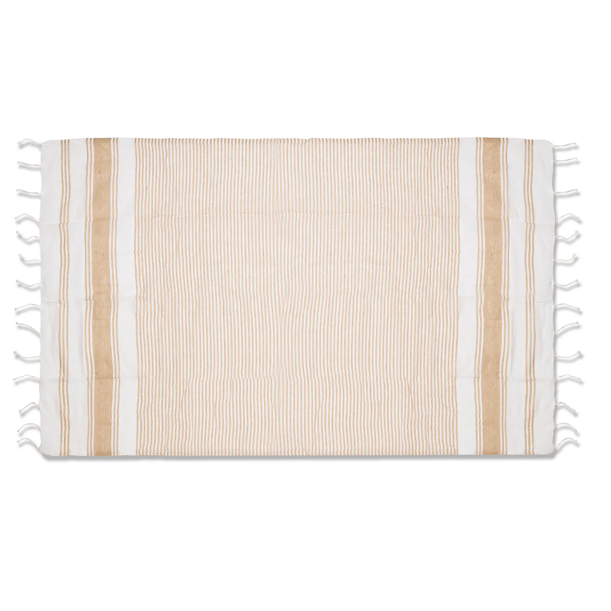Telo mare in cotone a righe bianche e beige Romeo Gigli