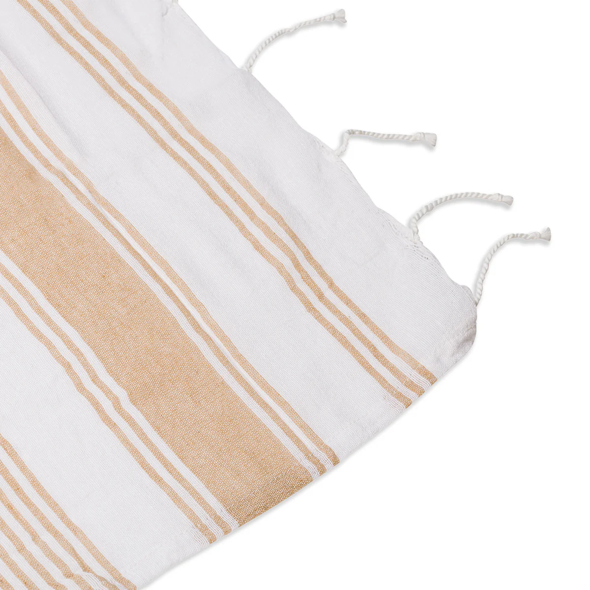 Telo mare in cotone a righe bianche e beige Romeo Gigli - Image 2