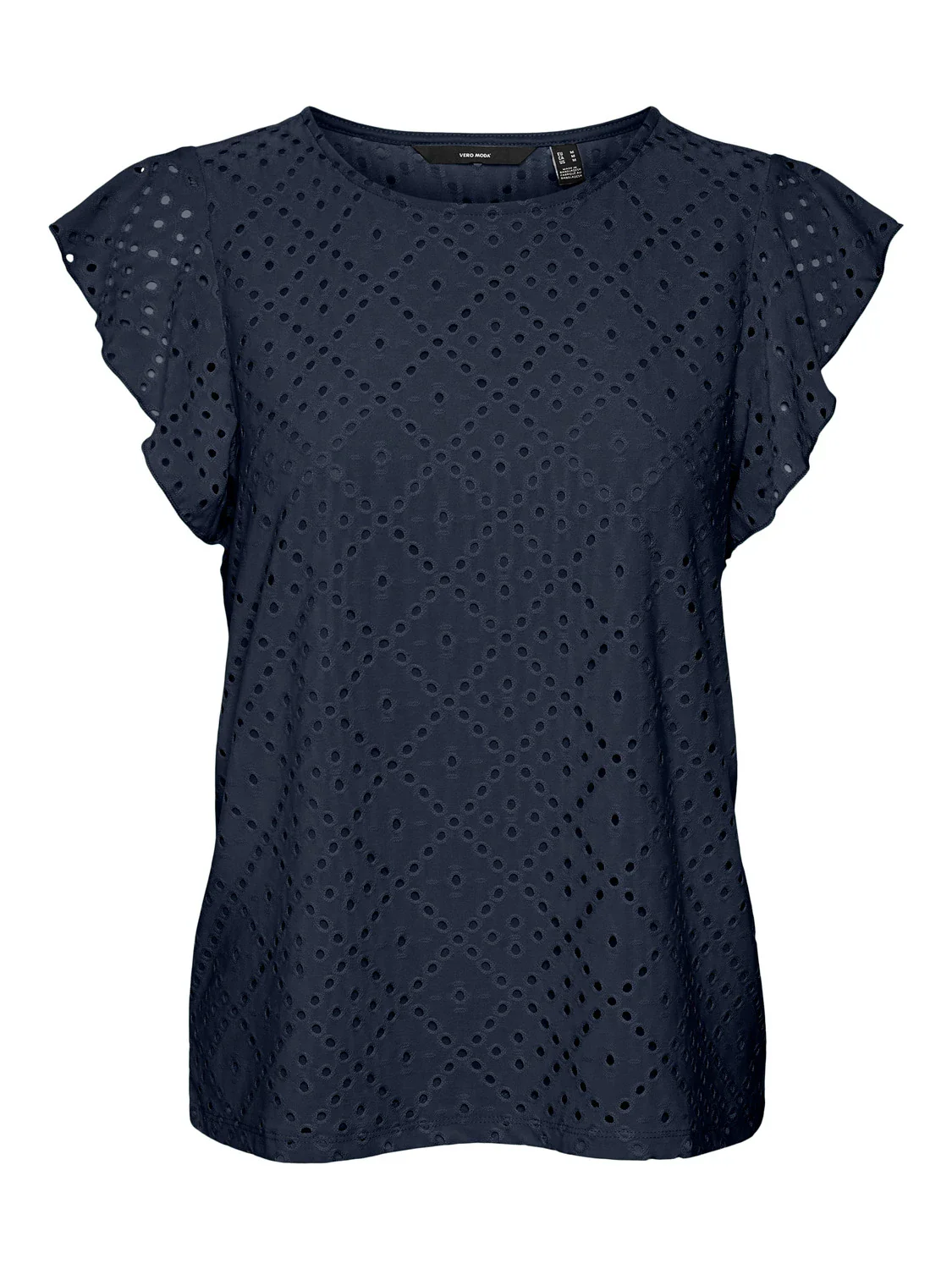Top blu da donna con ricami all'uncinetto Vero Moda - Image 3