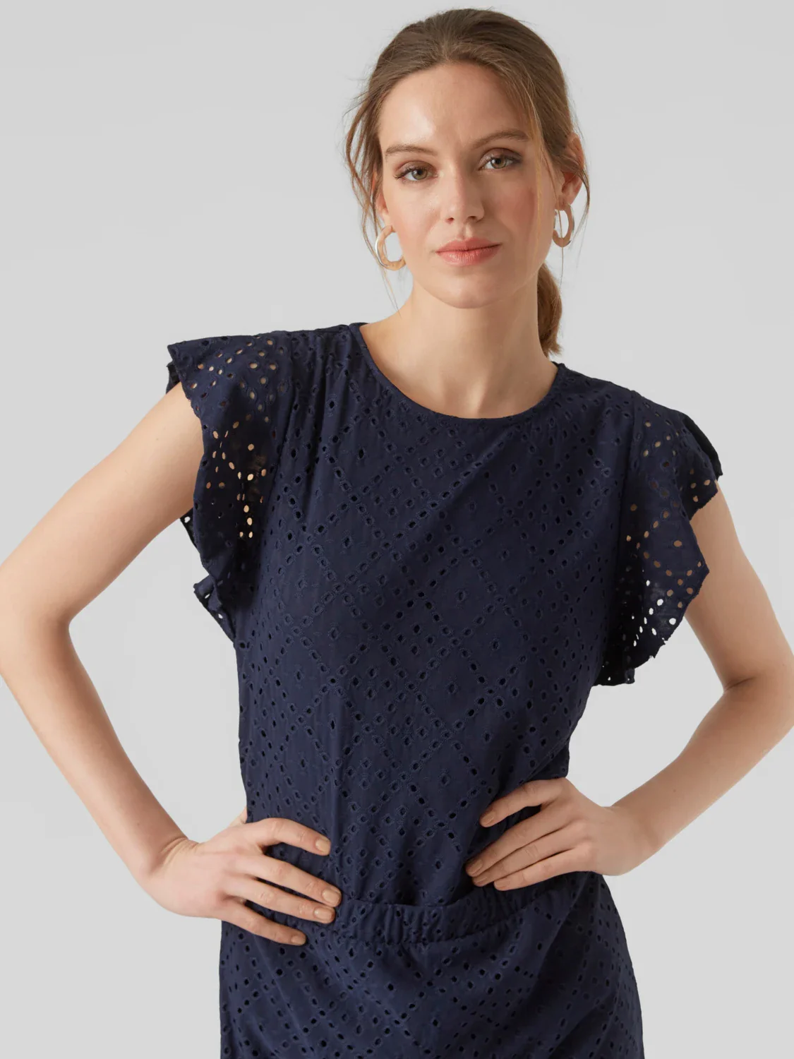 Top blu da donna con ricami all'uncinetto Vero Moda - Image 5
