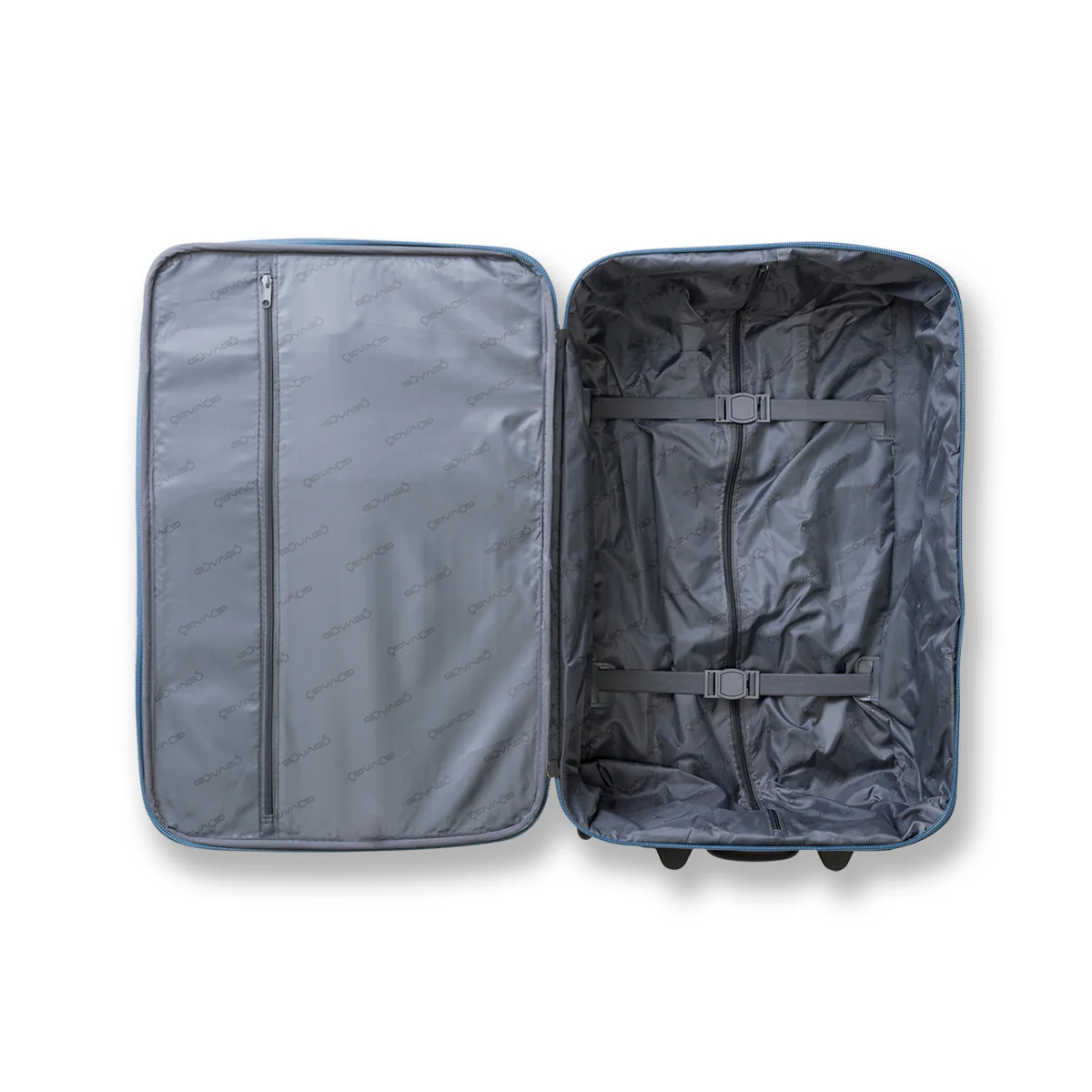 Trolley bagaglio a mano azzurro in tessuto Govago - Image 6