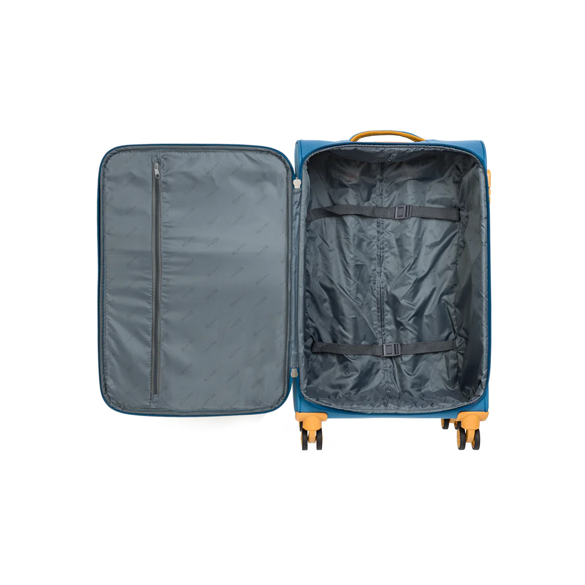 Trolley bagaglio a mano azzurro in tessuto Romeo Gigli - Image 6