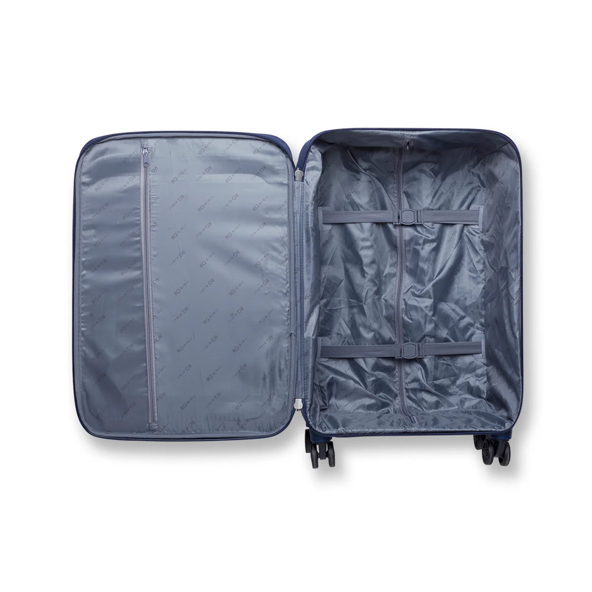 Trolley bagaglio a mano blu in tessuto Romeo Gigli - Image 6
