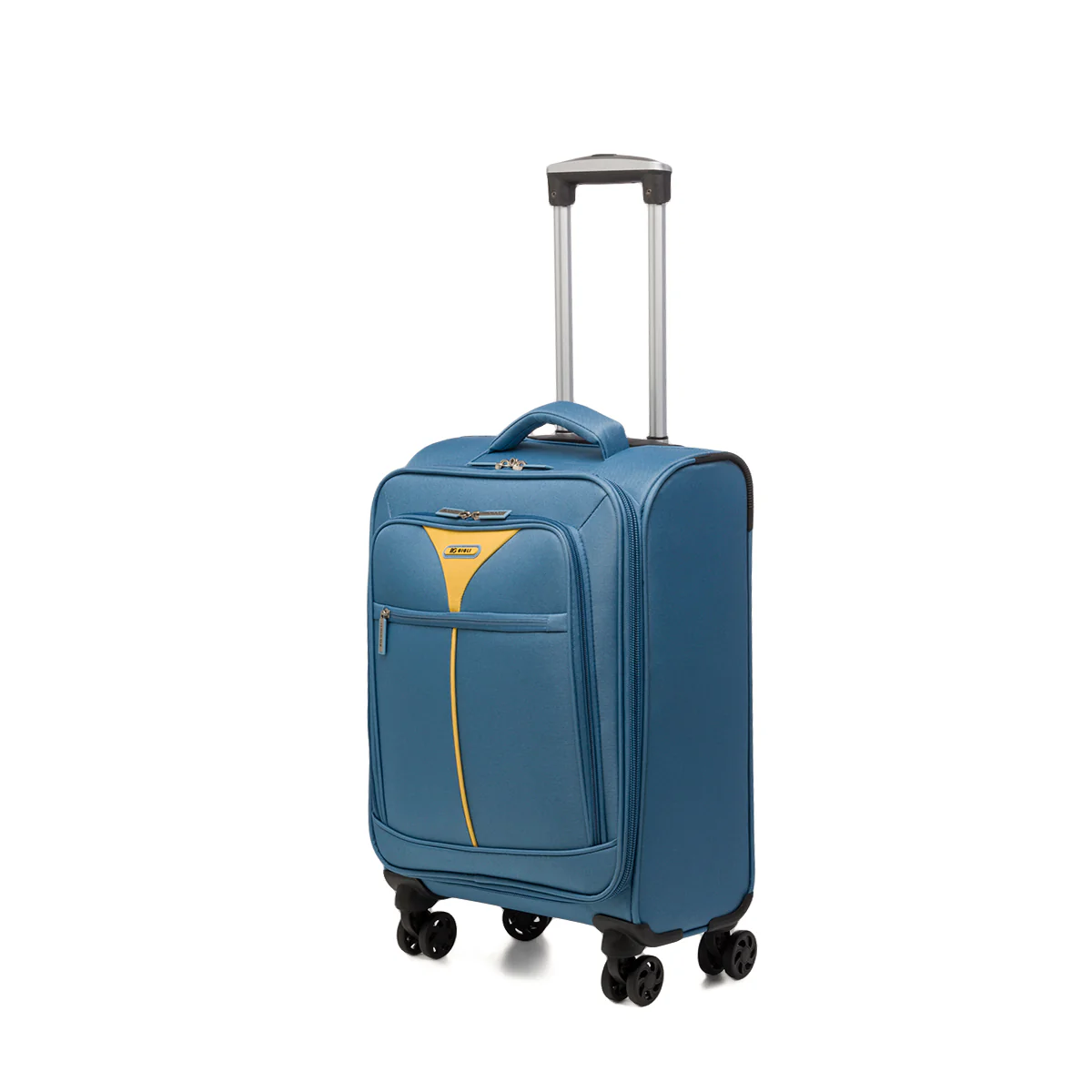 Trolley bagaglio a mano azzurro in tessuto Romeo Gigli