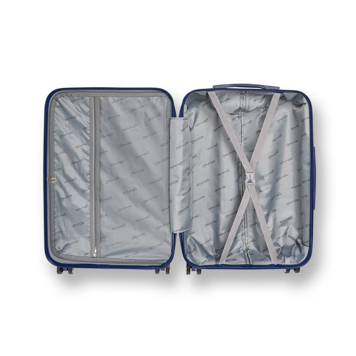 Trolley bagaglio a mano blu in ABS da viaggio Govago - Image 3