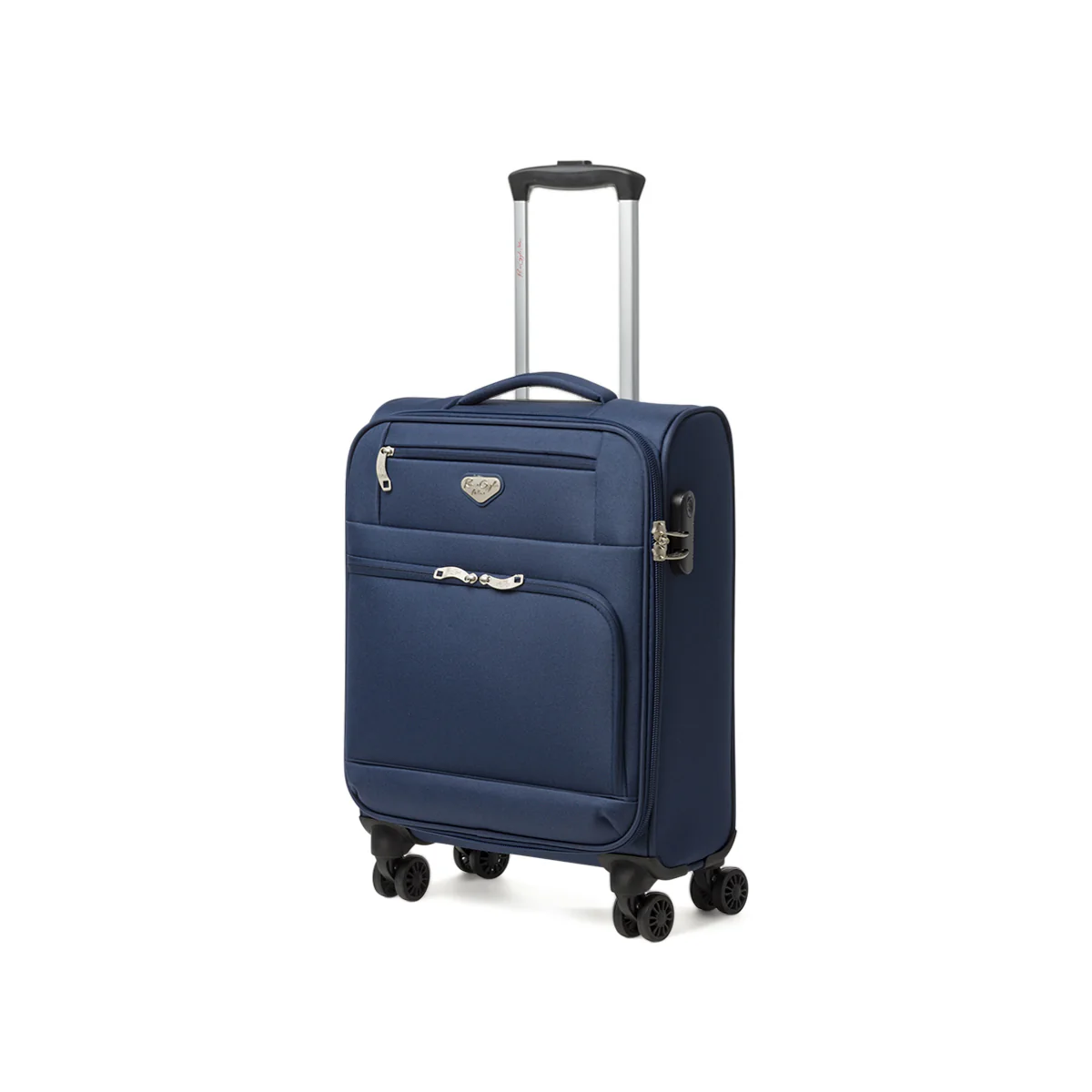 Trolley bagaglio a mano blu in tessuto resietente Romeo Gigli Milano
