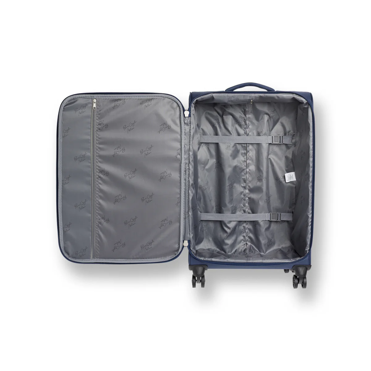 Trolley bagaglio a mano blu in tessuto resietente Romeo Gigli Milano - Image 3