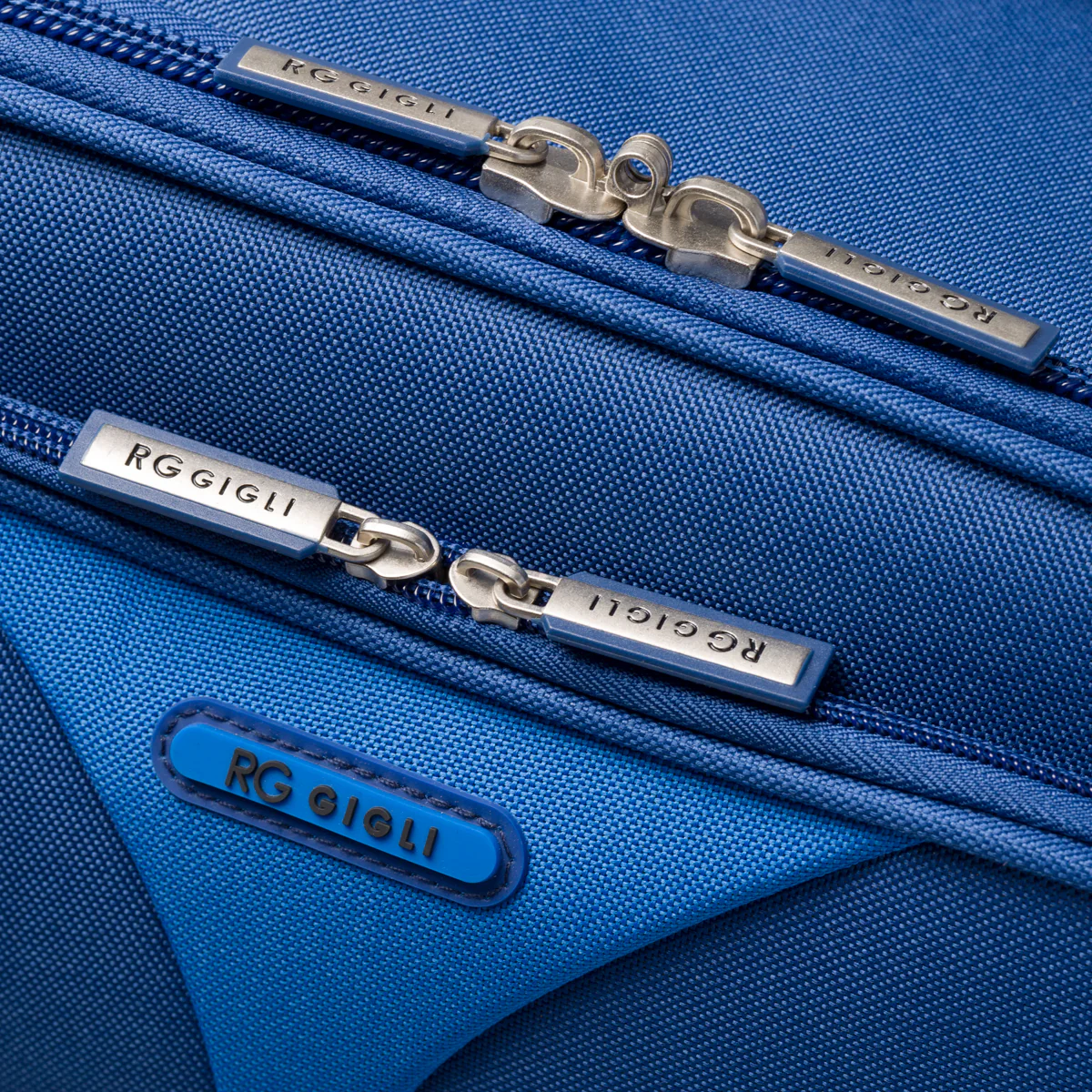 Trolley bagaglio a mano blu in tessuto Romeo Gigli - Image 4