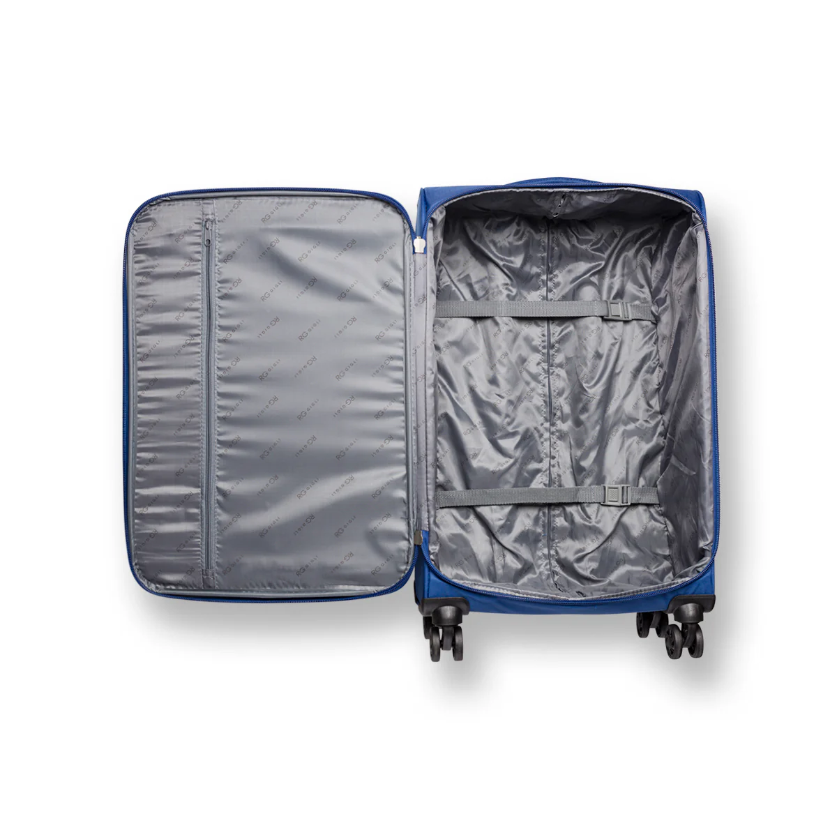Trolley bagaglio a mano blu in tessuto Romeo Gigli - Image 6