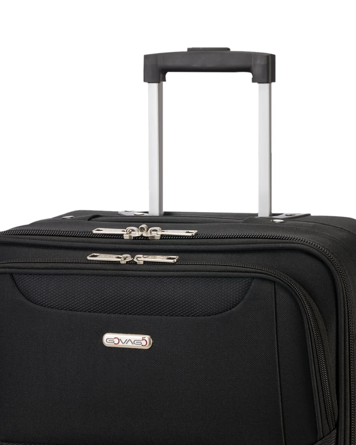 Trolley bagaglio a mano nero in tessuto Govago - Image 3