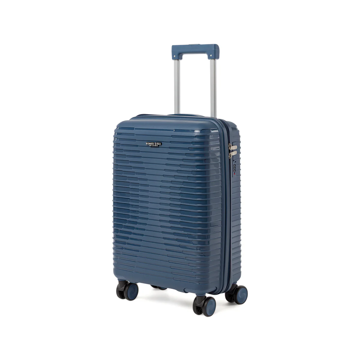 Trolley cabina rigido blu con combinazione Romeo Gigli Milano