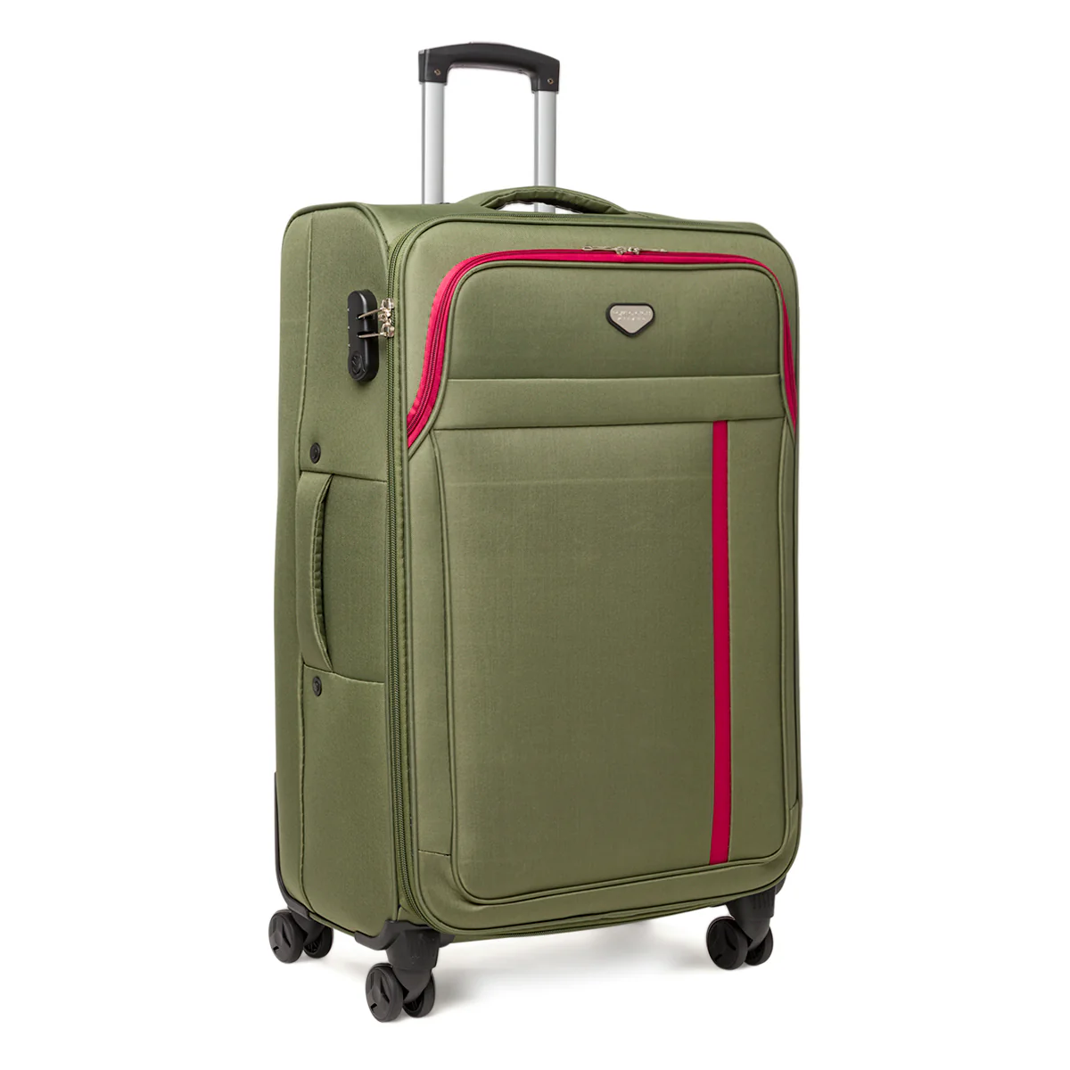 Trolley da stiva in tessuto resistente Romeo Gigli Milano verde oliva