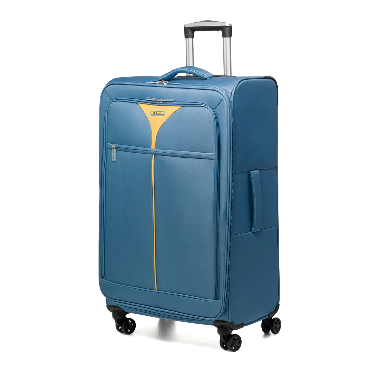 Trolley grande azzurro in tessuto Romeo Gigli