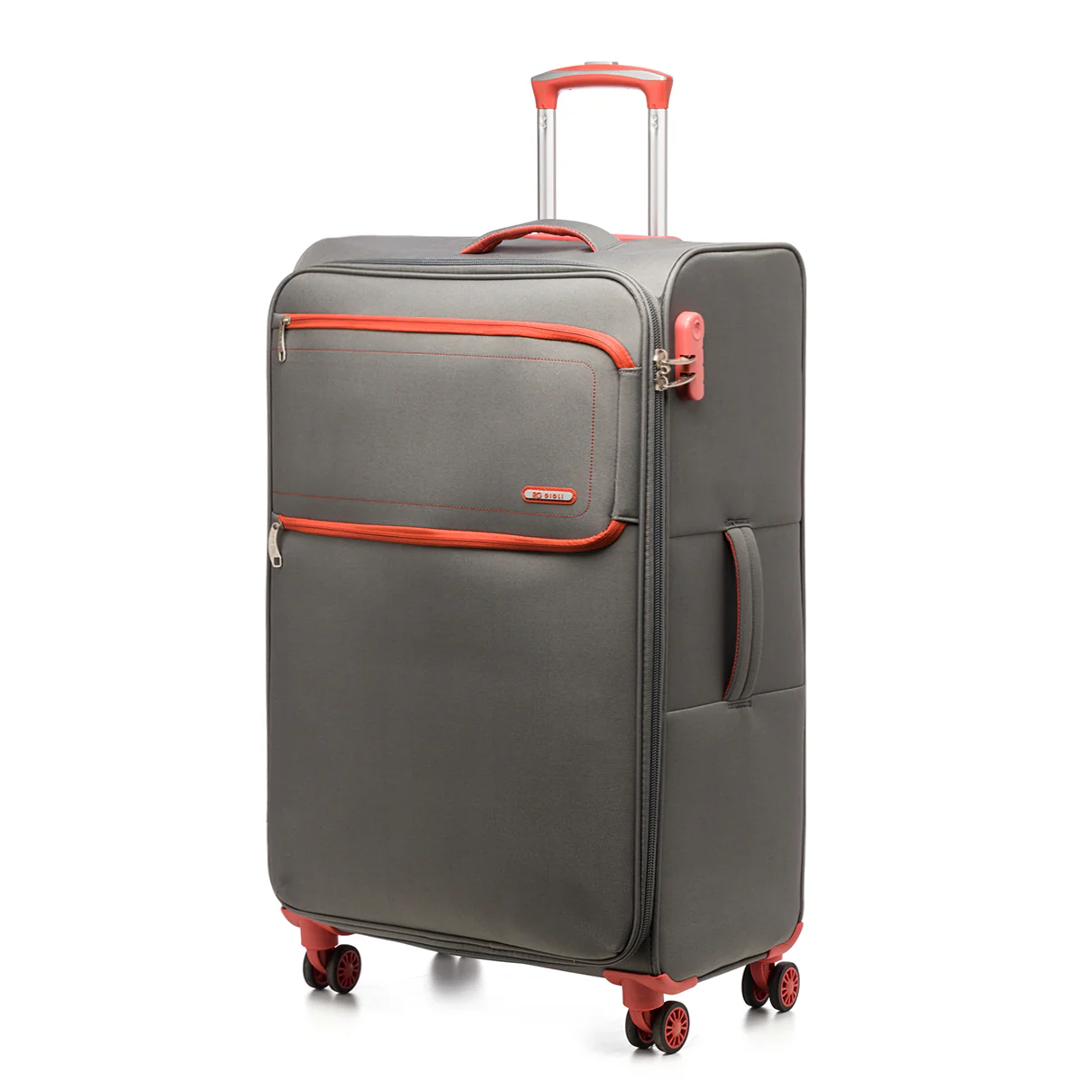 Trolley grande grigio in tessuto Romeo Gigli
