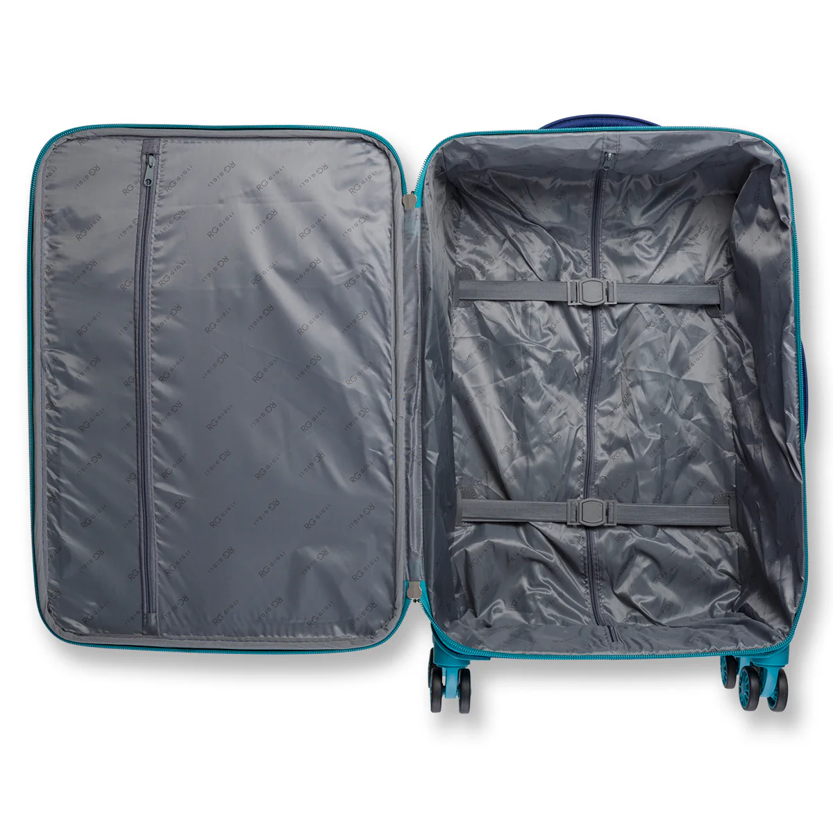 Trolley grande in tessuto blu navy Romeo Gigli - Image 6