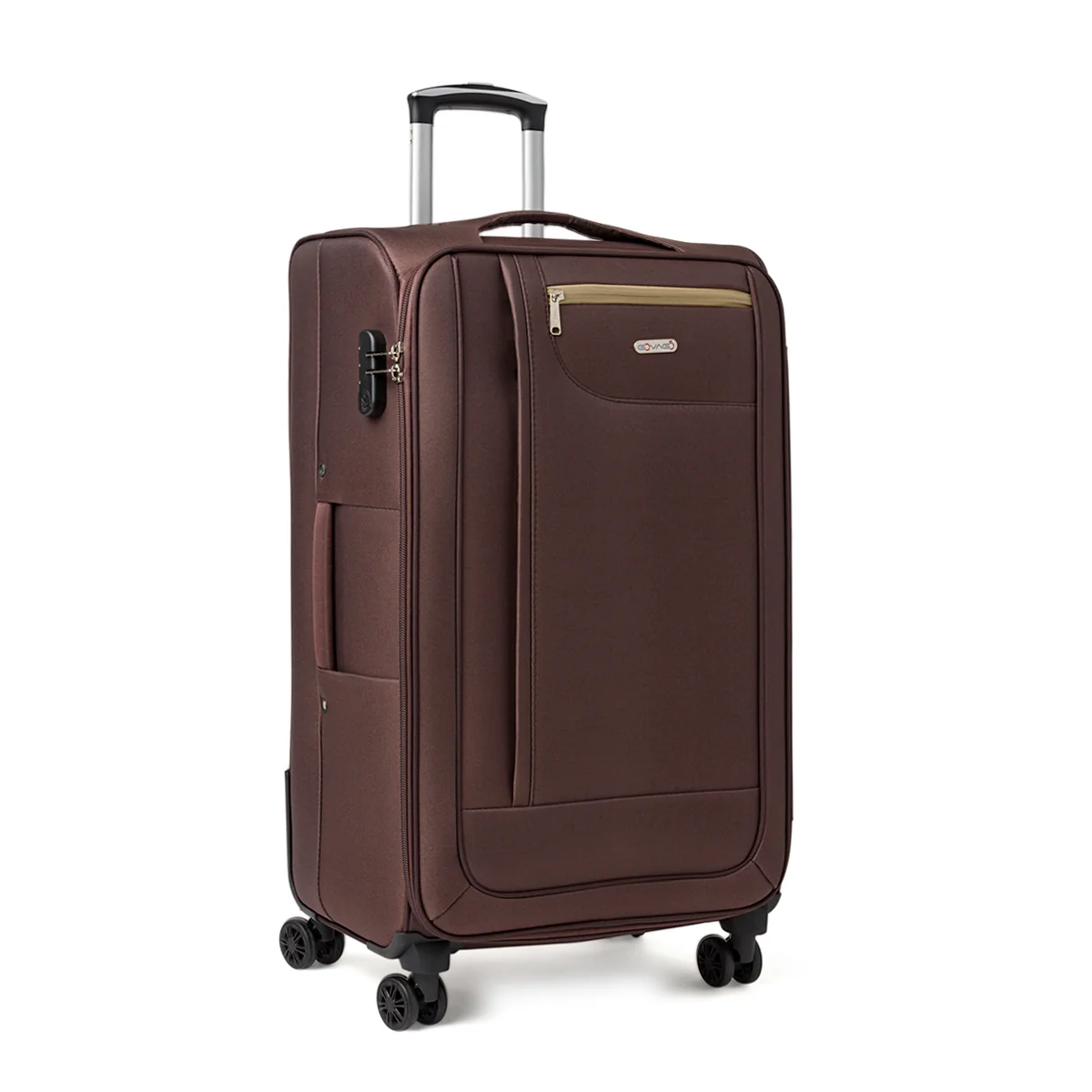 Trolley grande in tessuto marrone Govago