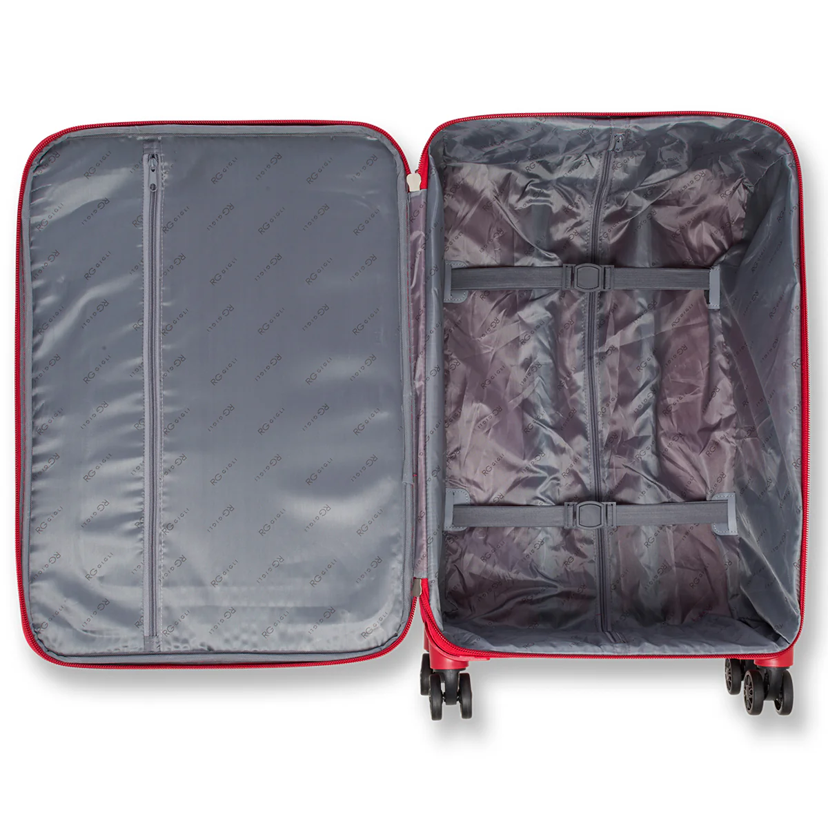 Trolley grande in tessuto rosso Romeo Gigli - Image 7