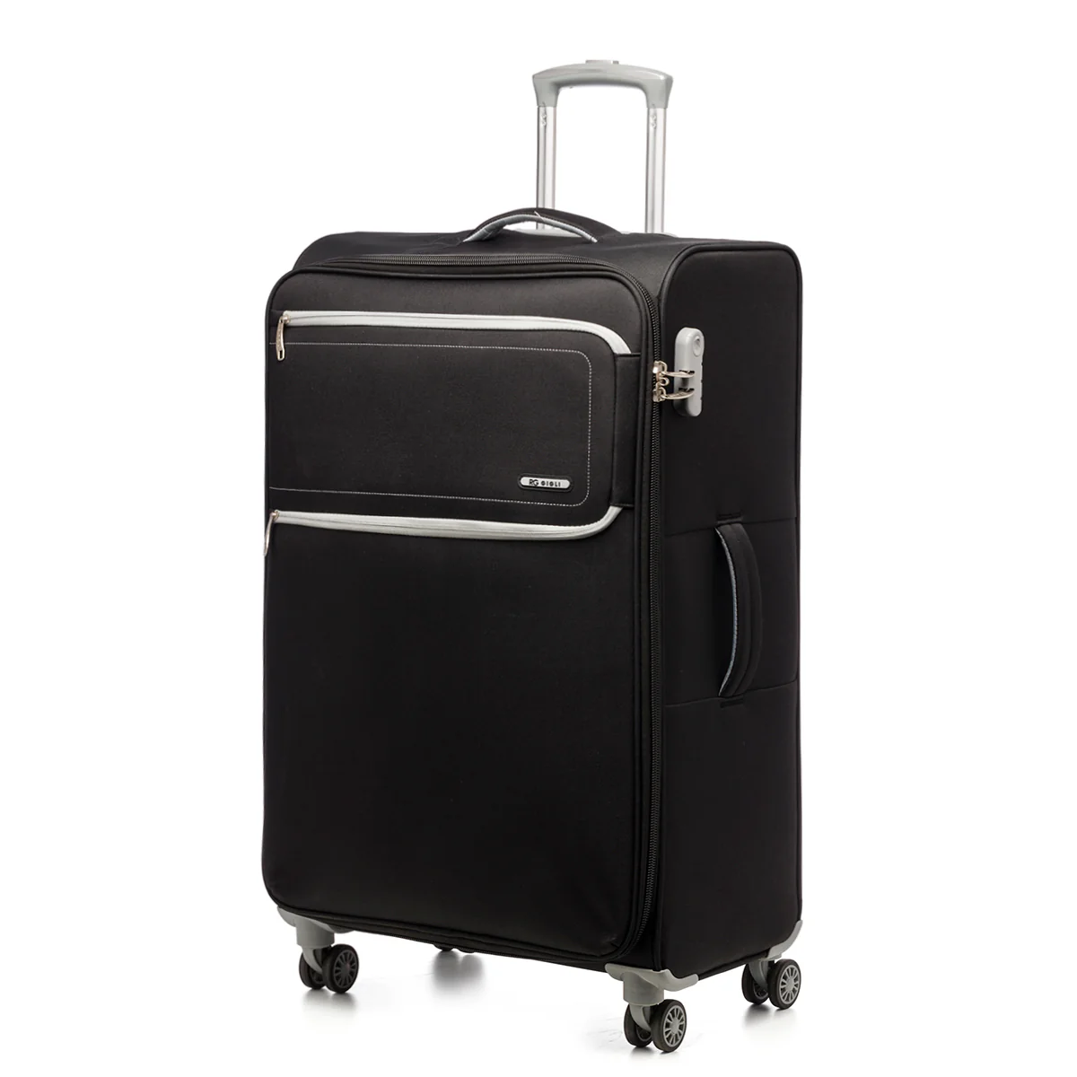 Trolley grande nero in tessuto Romeo Gigli