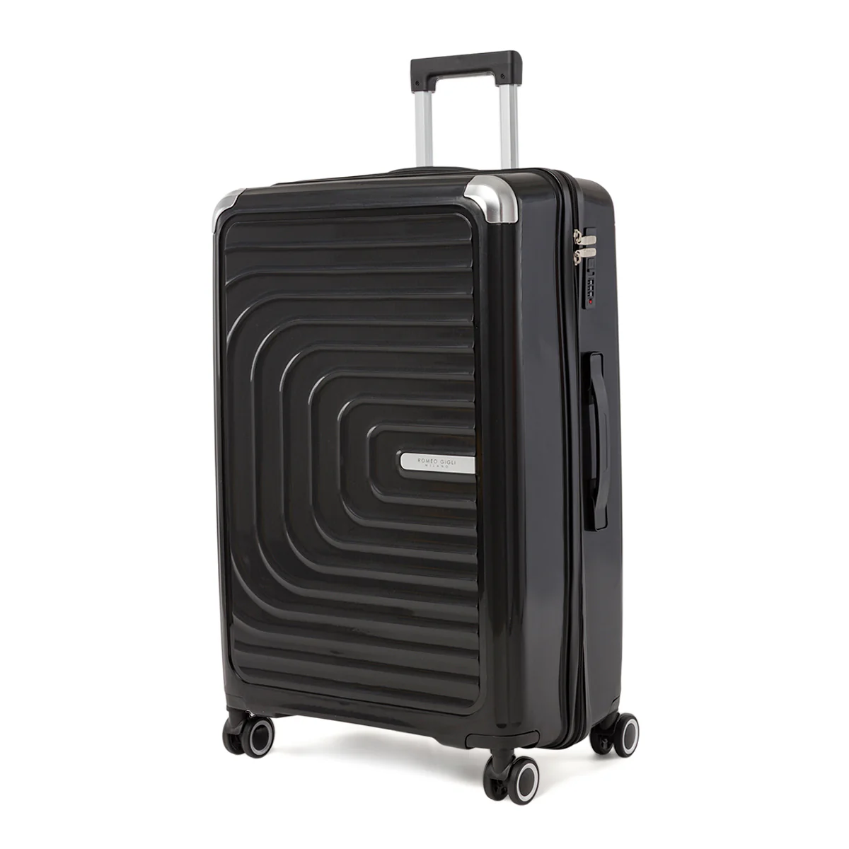 Trolley grande nero rigido Romeo Gigli Milano con combinazione