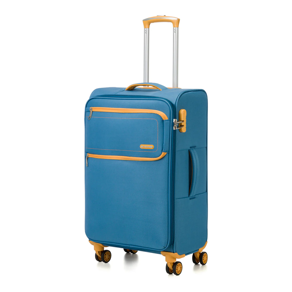 Trolley medio azzurro in tessuto Romeo Gigli